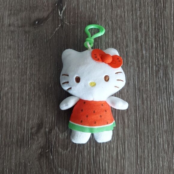Plush Danglers Series 1 Watermelon Hello Kitty 🍉 Keychain - Picture 1 of 4